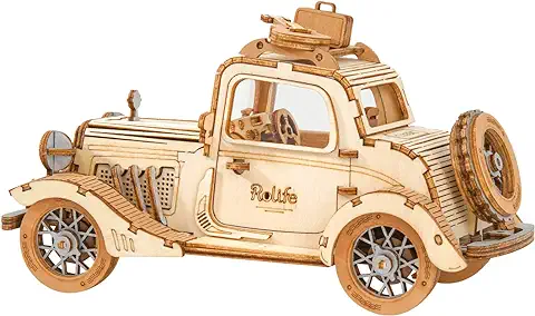 Rolife Puzzle 3D Madera Auto Antiguo Maquetas para Montar para Construir Adultos Niñas, Vintage Car  