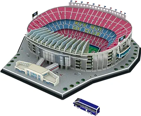 Rompecabezas de Estadio de Fútbol Pequeño en 3D, Modelo de Juguete, Kits de Construcción de Edificios para Niños (Estadio de Campamento NOU)  
