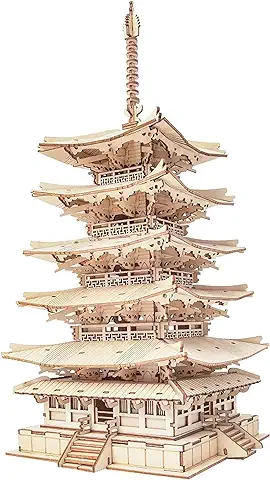 RoWood Puzzle 3D Madera Templo Japones Maquetas para Construir Adultos, Maquetas de Edificios Madera Adultos, Regalos para Adultos y Niños  