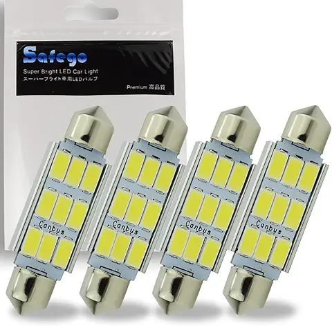 Safego 4 x 42mm LED Canbus 9SMD 5730 Luz Interior de Coche Festón Lámpara Blanco Numero de Canbus c5w luz de la Placa del Adorno de la Boveda del Bulbo de 12V Auto-Dome Bombilla  