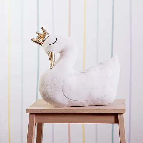 Sancarlos – Cojín Infantil Kico, Suave, Forma de Cisne, Color Blanco  