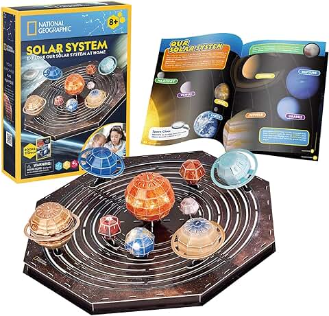 Sistema Solar National Geographic - Puzzle 3D De Planetas Sistema Solar para Niños | Puzzle 3D Niños | Puzzle 3D Adultos | 173 Piezas | Maquetas para Montar  