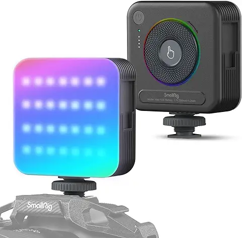 SMALLRIG Lámpara de Vídeo RGB a Todo Color, con 3 Cold Shoes, Panel de Lámpara de Vídeo de Cámara Recargable 2500mah 2700k - 6500k - 4055  