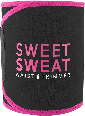 Sweet Sweat Recortadora de Cintura (Logotipo Rosa) para Hombres y Mujeres. (Mediano: 8 Pulgadas de Ancho x 41 Pulgadas de Largo)  
