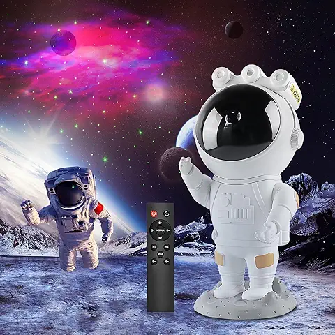 SZPACMATE Astronaut Galaxy Star Proyector de Techo, Starry Night Light con Nebulosa, Temporizador y Control Remoto, Dormitorio, los Mejores Regalos Para Niños y Adultos  