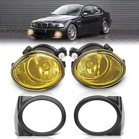 TangMiGe Luces Antiniebla Compatible con BMW (E46 E39 Parachoques M Tech Paquete Deportivo M) Serie 3 5 M3 M5, 09/2000-12/2007, (HB SDN WGN CPE CONV) (Amarillo)  