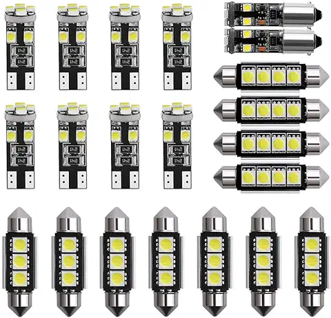 Teabelle 21 Piezas de Luz Interior LED para Coche Kit de Lámpara de Cúpula Placa de Matrícula Bombillas  