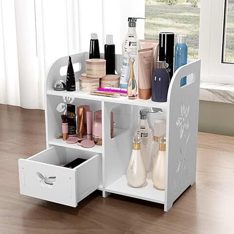 ThatsRad Organizador de Maquillaje con Cajones, Caja Almacenamiento para Maquillaje, Estuche para Guardar Maquillaje, Organizador de Cosméticos para Tocador, Dormitorio, Baño, Joyería, Perfumes  