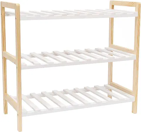 Thesecrethome.es Estantería Zapatero de Madera - Estantería Multiusos con Baldas - Organizador para Entrada, Pasillo, Baño - Alto. 50 cm x Largo. 55 cm x Profundo. 25 cm  