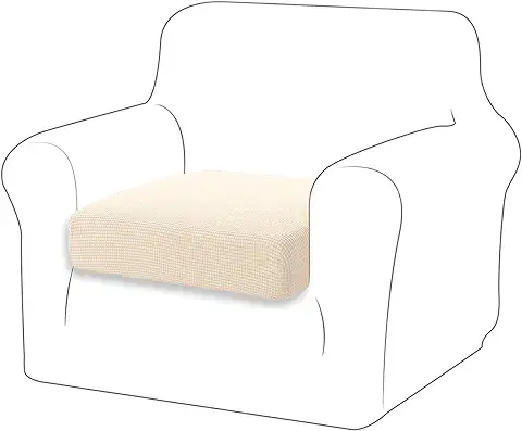 TIANSHU Fundas de Cojín de Asiento de Sofá Extensible, Funda de Cojín Antideslizante, Funda de Asiento para Sofá Elástica, Funda de Cojín de Esquina Antipolvo (1 Plaza, Beige)  