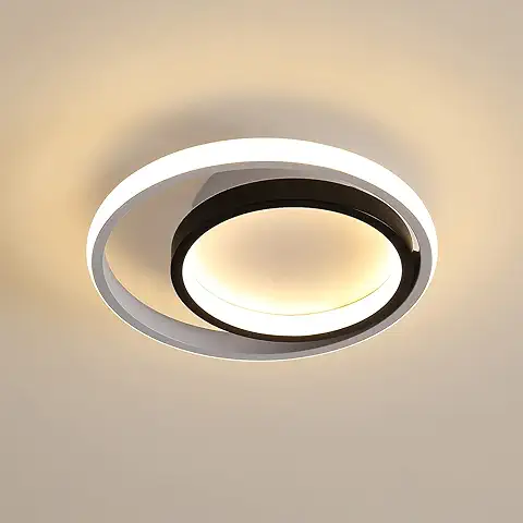 Toolight Lámpara de Techo LED Moderna, 28W Plafon Led Techo Redondo, Luz de Techo LED Blanco Cálido 3000K, Lamparas Techo Para de Acrílico Blancas para Comedor Cocina Dormitorio Pasillo, Dia 25cm  