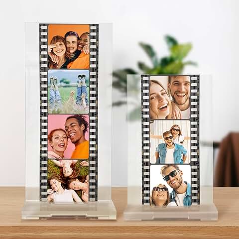 Transparent Gift Placa Carrete de Fotos Personalizada. Cuadro de Metacrilato Negativo Fotos con 4 Recuerdos. Regalos Originales para Hombres, Mujeres, Novios, Novias, Parejas, Aniversarios…  