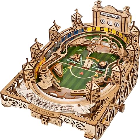 UGEARS Harry Potter Quidditch Flíper - Puzzle 3D Pinball Maquetas para Construir - Maqueta de Madera con Emocionante Jugabilidad - Ideal para Aficionados de Modelos en Madera y Juegos de Pinball  