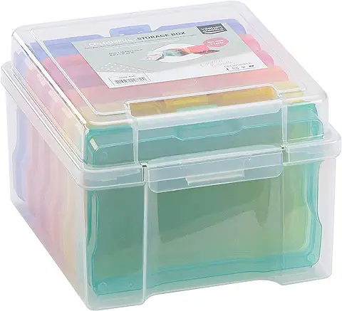 Vaessen Creative Caja de Almacenamiento Coloridas con 6 Compartimentos, 21 x 18,5 x 14 cm  