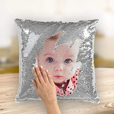 VEELU Cojines Decorativos Sofa Foto Personalizados con Relleno Incluido, Cojines Cama con Mágica Lentejuelas Reversibles, Funda Cojines 45x45, Regalos Originales para Mujer  