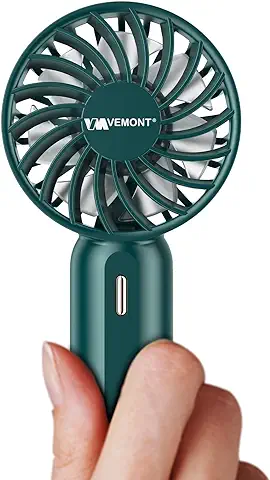 VEMONT Mini Ventilador de Mano, Ventilador Portátil Personal Batería Recargable,Ventiladores USB con 3 Velocidades,Tamaño Supermini (2,4x1,2x4,5 Pulgadas),Perfecto para Niños,Exterior,Escuela,Viajes  