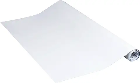 Venilia Lámina Adhesiva, Mate Blanco, 45cm x 3m, Espesor 160 Micrómetros, Vinilo Autoadhesivo para Muebles o Cocina, Decorativas Papel Pintado Pared, PVC sin Ftalatos, Fabricado en UE  