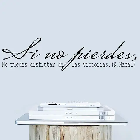 Vinilo de Pared con Frase Deportiva "SI NO PIERDES, NO PUEDES DISFRUTAR..." Vinilos Decorativos Vinilo Frases Motivadoras para Pared. Vinilo para Decorar Habitaciones.DC-18008 (80x20cm)  