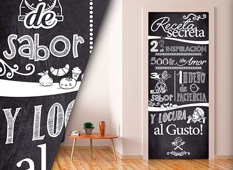 Vinilo para Puerta | Stickers Door | Pegatina Puerta | Receta (204x83)  