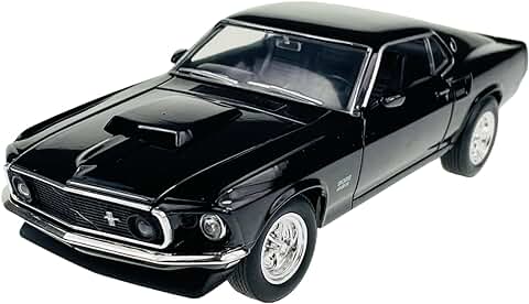 Welly Ford Mustang Boss 429 Coupe Negro Tipo I 3ª Generación 1969 1/24 Metal Modelo Coche Die Cast Nuevo en Caja  