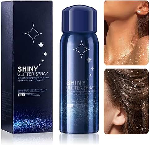 WishesMar Spray Purpurina para Cuerpo y Pelo Glitter Brillo Spray para Ropa y Cara - Shimmer Spray Holográfico Polvo Purpurina Gel para La Fiesta, Festival, Mascarada, Halloween  