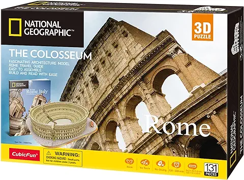 World Brands Cubic Fun-Puzzle 3D City Traveller del Coliseo Romano, National Geographic (CPA Toy Group DS0976), Color Marron  