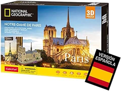 World Brands- National Geographic Puzzle 3D Notre Dame de Paris, Color Variado (Tachan DS0986h)  