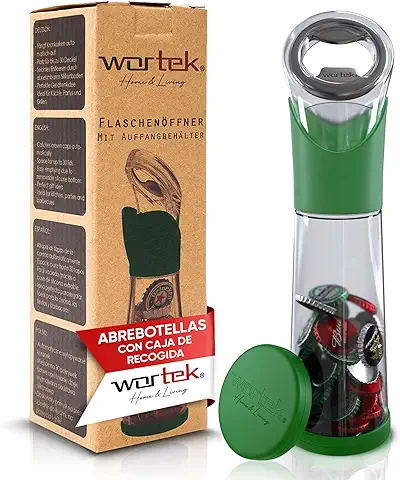 Wortek Abrebotellas con Recipiente Collector - Abridor Cerveza Regalo Gadgets Originales Abridor de Botellas Utensilios de Cocina Camper Furgoneta Accesorios Camping - Regalos Originales para Hombre  