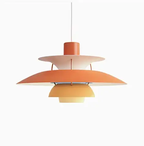 WQCSH Lámpara Moderno Originalidad Minimalismo Candelabro Restaurante Sala de Estar Cocina Oficina Decoración Diseño Danés 30 cm -(Naranja)  