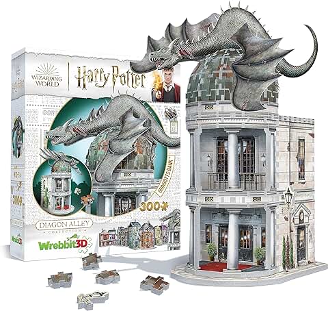 Wrebbit-Wrebbit3D Gringotts Bank Harry Potter Rompecabezas 3D, Color, único (JH-Products W3D-0514)  