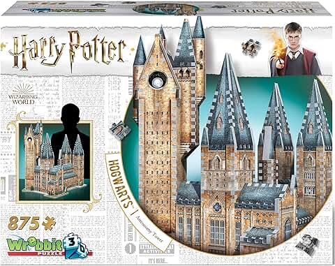 Wrebbit3D, Harry Potter: Hogwarts Astronomy Tower (875pc), 3D Puzzle, Ages 14+  