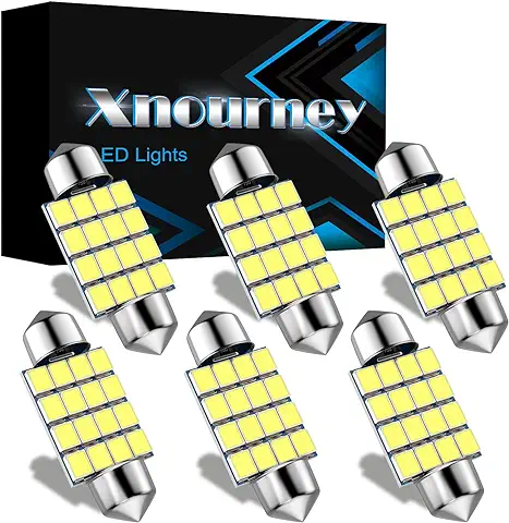 Xnourney 6418 C5W LED,chip 2835 Súper Brillante último 36mm 1,42" Feston luz led Interior Coche,6413 C5W 6461 6423 Reemplazar Control Puerta Placa Cúpula mapa Automóvil, Bulbo LED DE6423 (6 PCS)  