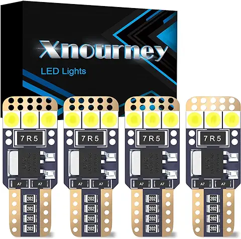 Xnourney T10 w5w 194 Bombillas LED, Canbus Free 192 Bombillas LED,168 Bombillas LED, 6SMD 3030 para Lámparas de Matrícula de Control de Puertas de mapa de Cúpula Interior (4)  