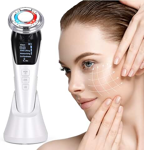 Yofuly Masajeador Facial 5 in 1, Dispositivo Estetica Antienvejecimiento, Facial Máquina para Rejuvenecimiento de la Piel, Antiarrugas, Reafirmante, Levantamiento Facial  