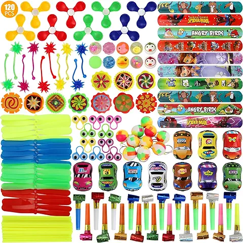 Yuechen Surtido de 120 Juguetes para Rellenar Piñatas y Bolsas de Regalo de Fiestas de Cumpleaños Infantiles o para el Colegio  