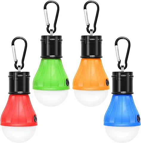 ZKCREATION Bombillas a Pilas LED luz Camping Uso Interior y Exterior Acampada y Senderismo Pesca Luces para Acampada Resistente al Agua luz Portatil LED(4 Piezas-sin Incluir la Batería)  