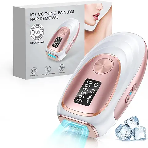 ZKMAGIC Depiladora de Luz Pulsada IPL con Función de Enfriamiento, 999,900 Flashes, 5 Nivel de Energía, Depiladora Láser Indolora para Mujeres, Hombres, Rostro, Axilas, Piernas y Cuerpo  